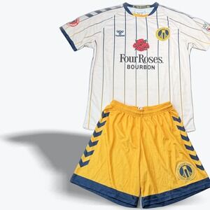 Hummel SV Yellow Hook Soccer‎ Kit Four Roses Bourbon Jersey Shorts Mens Small